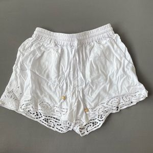 XS EUC Uluwatu Balinese Lace White Shorts